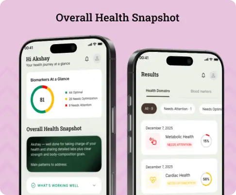 Healthvizor Personalized Action Plan Layout